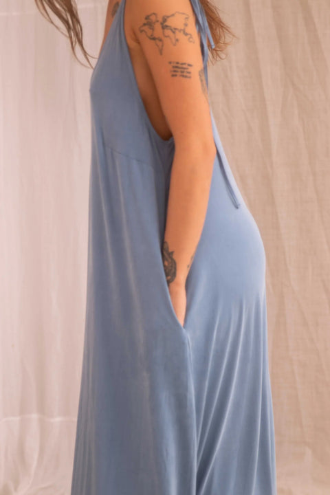 Luchtige maxi-jurk - lichtblauw
