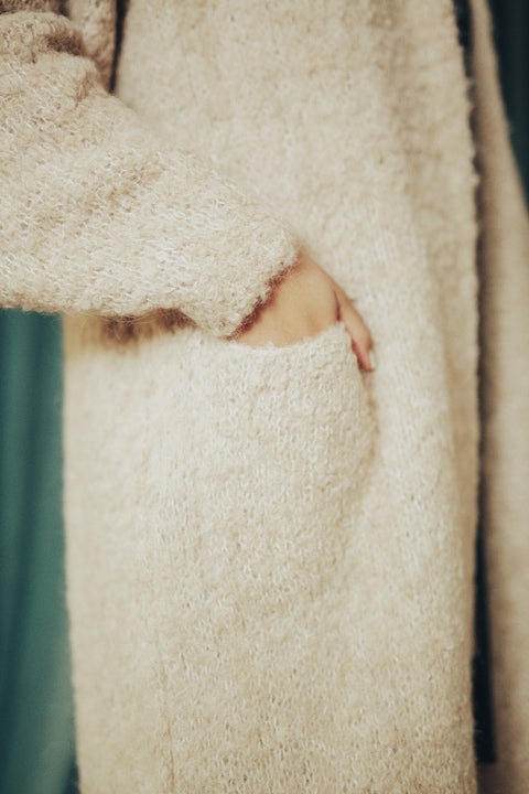 Maxi cardigan - dark oat