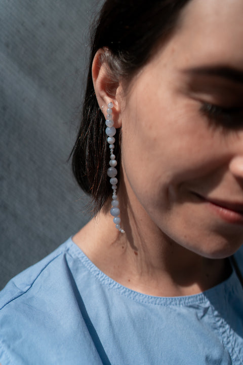 Lone Glyzinia oorringen N°2 - lichtblauw