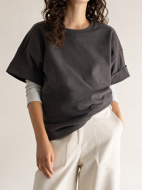 Short sleeve sweat top - graphite