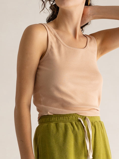 Rib tank top - powder