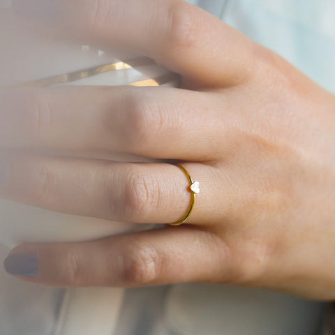 Ring Petit Coeur (massief 18k goud)