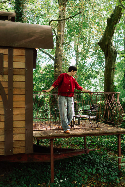 Round cardigan - Red