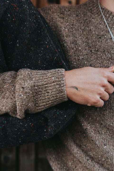 Gespikkelde sweater uit wol - speckled earth