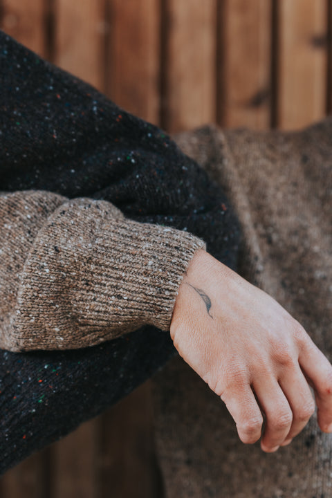 Gespikkelde sweater uit wol - speckled earth