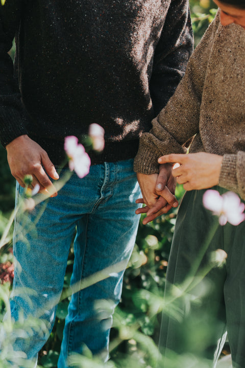 Gespikkelde sweater uit wol - speckled earth