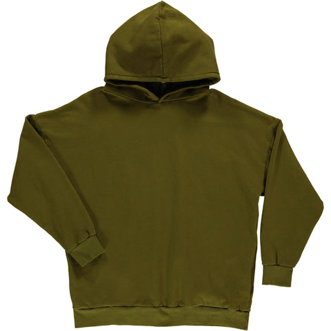 Sweater met kap uit biokatoen - fir green