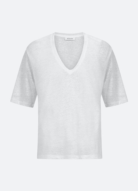T-shirt uit linnen - wit