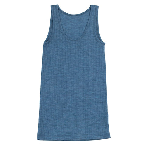 Tanktop uit wol - denimblauw