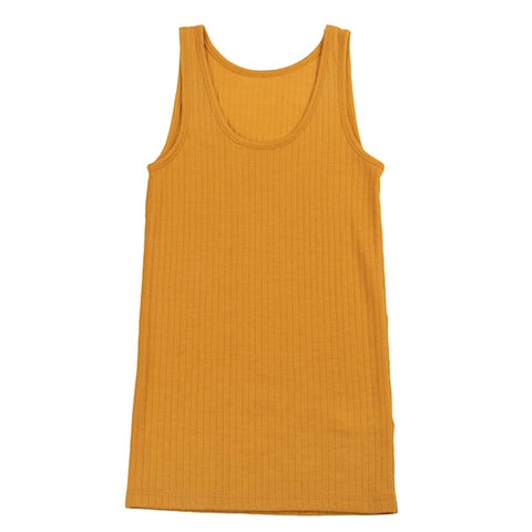 Tanktop uit wol - okergeel