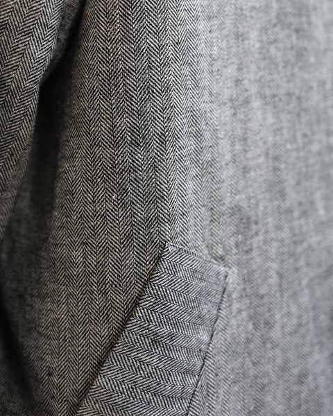 Trenchcoat in mix van linnen en katoen - navy