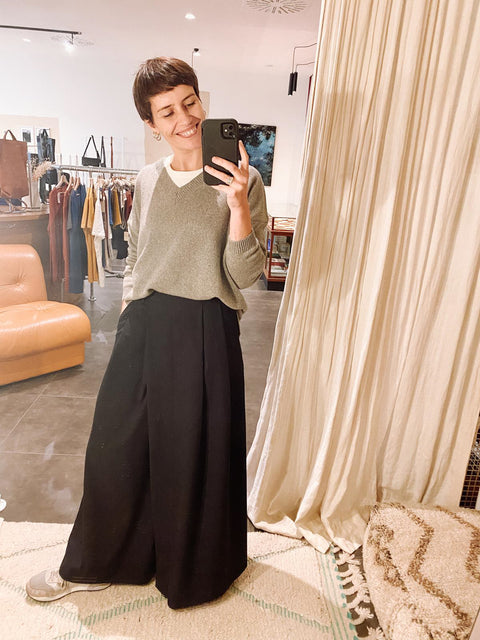 Cashmere V sweater - grey