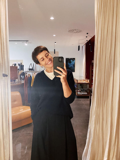 Cashmere V sweater - navy