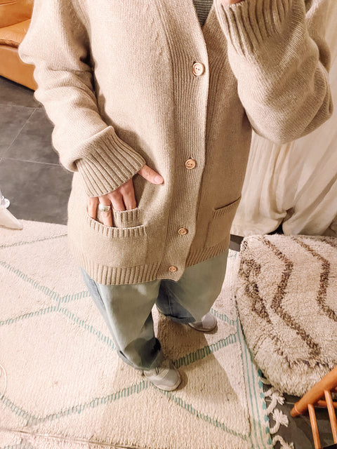 Cashmere Cardigan - sand
