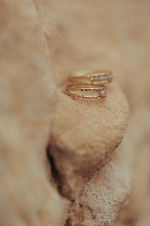 Ring Juno met ruwe diamanten (massief 18k goud)