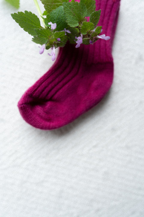 Wollen sokken - fuchsia (tot 42)