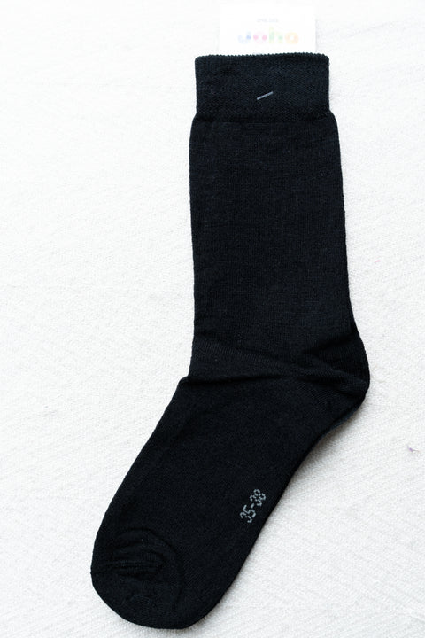 Dunne wollen sokken - zwart (tot 46)