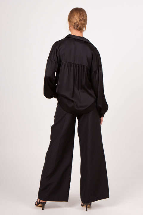 Zwarte broek in jacquard (M)