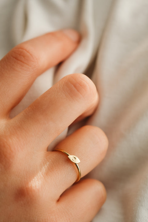 Love letter gepersonaliseerde ring - glad (massief 18k goud)