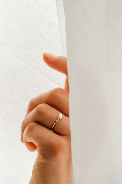 Love letter gepersonaliseerde ring - glad (zilver)