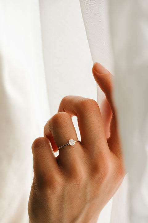 Love letter gepersonaliseerde ring - geschuurd (zilver)