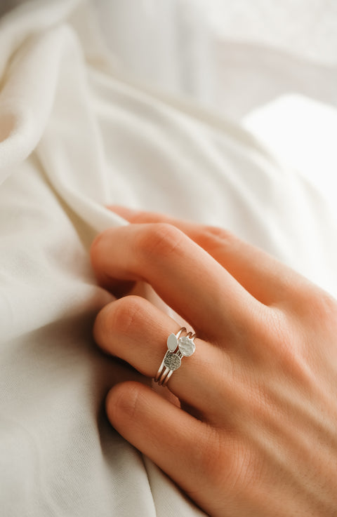 Love letter gepersonaliseerde ring - geschuurd (zilver)